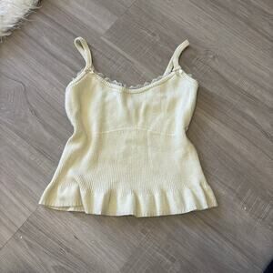 Beverly & Beck Cream Ribbed Knit Cami Top • Size S